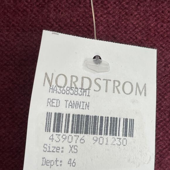 Halogen Rib Knit Wool & Cashmere Cardigan In Red Tannin Size XS NWT - Picture 8 of 10